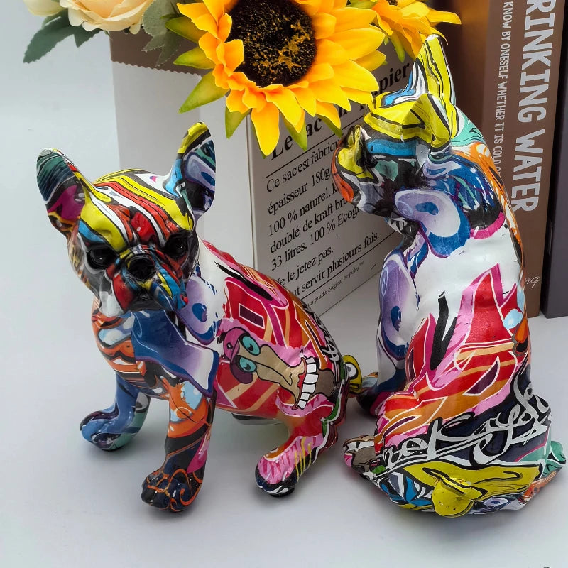 Dachshund and French Bulldog Art Deco Statues
