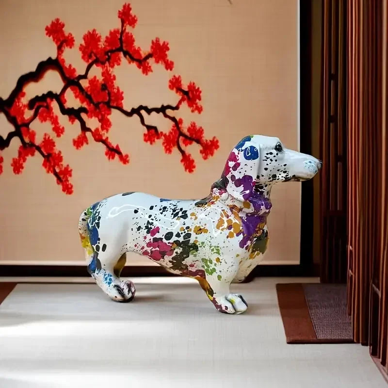 Dachshund and French Bulldog Art Deco Statues